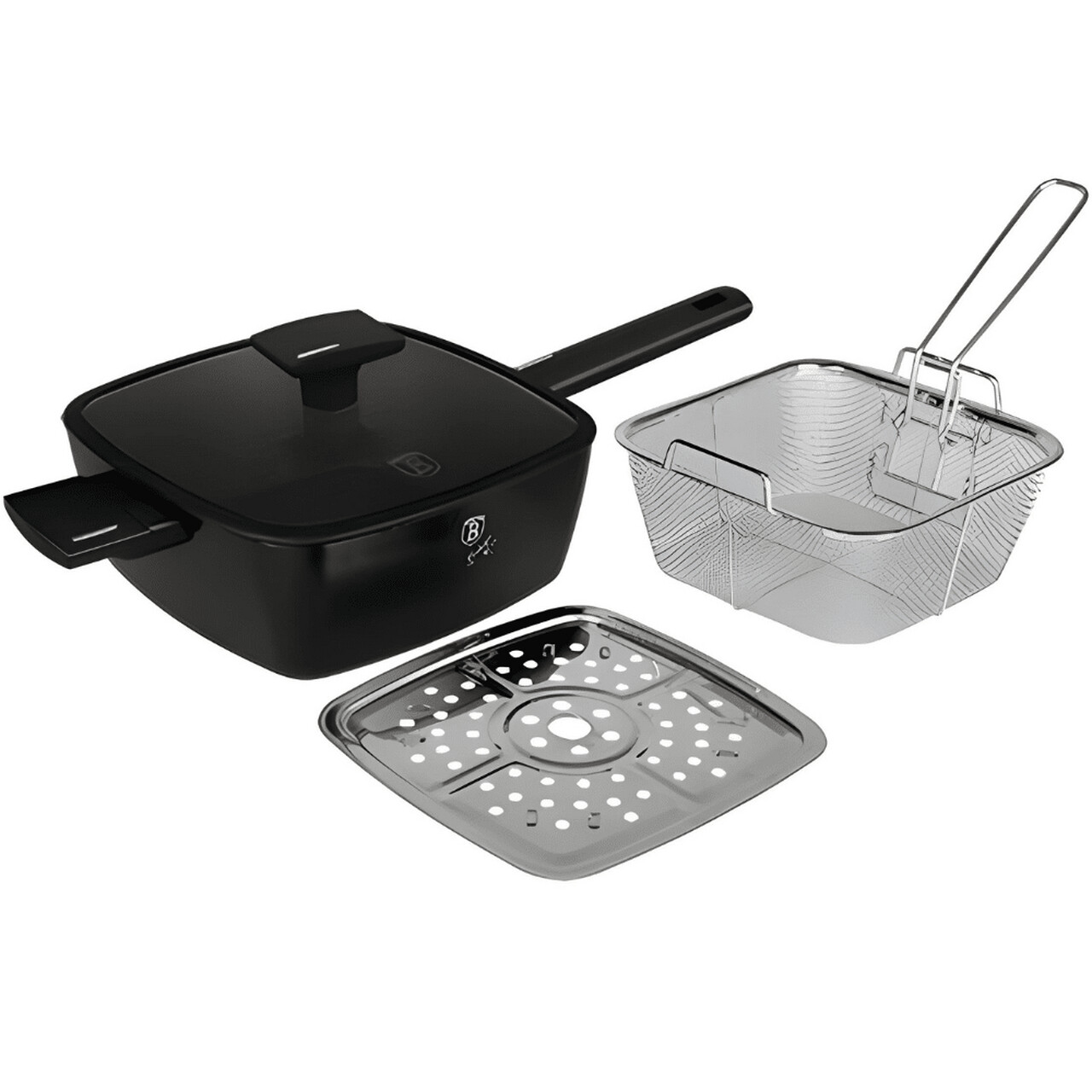 Set 4 piese pentru gatit Berlinger Haus, Monaco, 24x24x9 cm, aluminiu, negru - imagine 5